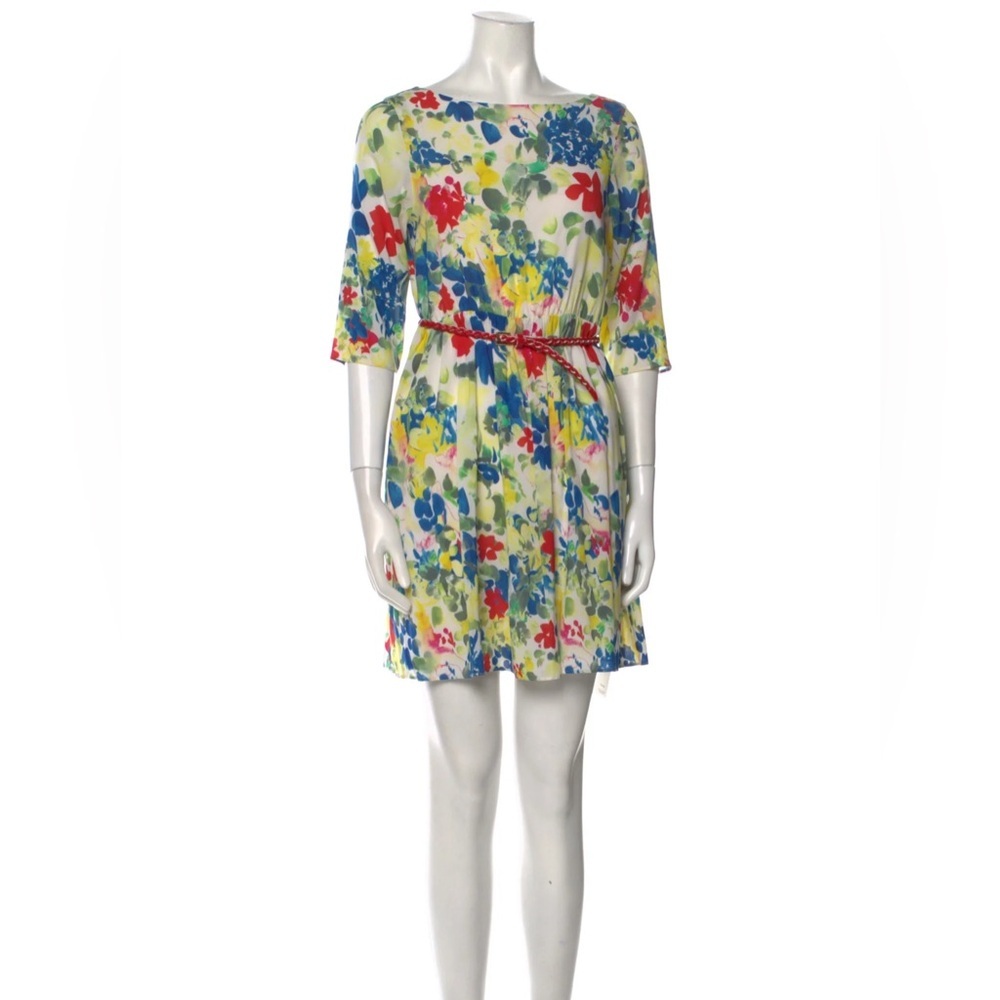 Alice & Olivia floral silk dress size xs